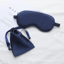 China Made Custom Label Soft Silk Satin Eye Sleep Mask With Pouch Bag for Hotel Travel